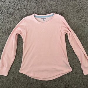 Light Pink Waffle Knit Long Sleeve Top